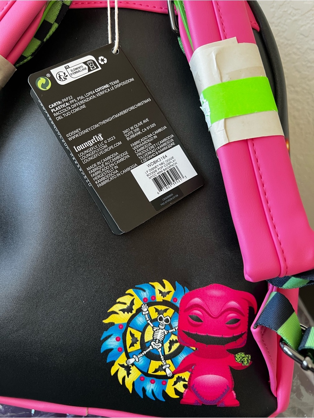 Loungefly NBC Oogie Boogie Pink Neon Backpack & Coin Pouch NWT *NYCC EXCLUSIVE!* - Picture 9 of 11